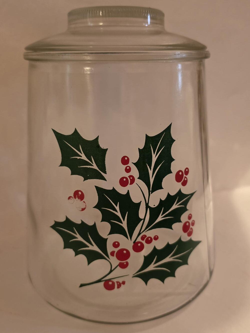 Martin Collins Vintage Cookie Biscut Jar Red Berries Holly Vintage